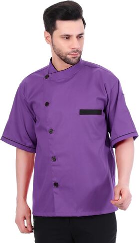 MX-45 Black Piping in Collar Chef Jacket | Chef Coat | culinary jacket | Chef Dress for Kitchen in Saudi Arabia