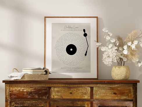 DREAM BIG PRINTABLES Customizable Couples Song Lyrics Art Print | Personalized Wall Art with Your Favorite Song | Names and Date | Unique Romantic Gift for Anniversary | Wedding | or Valentine’s Day in Kuwait