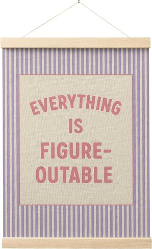FGFK Everything Is Figureoutable Positive Affirmations Wall Art Poster Hanger Frame, Retro Pink and Green Inspirational Canvas Prints Framed Wall Decor for Office Classroom Home Bedroom, 12x16 Inch in Saudi Arabia