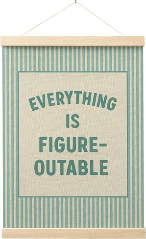 FGFK Everything Is Figureoutable Positive Affirmations Wall Art Poster Hanger Frame, Retro Pink and Green Inspirational Canvas Prints Framed Wall Decor for Office Classroom Home Bedroom, 12x16 Inch in Saudi Arabia