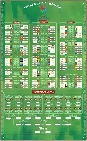 2026 World Cup Bracket Poster Black 27.6x23.6 Inches Wall Soccer Game Tracker Map for Watch Party Bar Home Decor in Saudi Arabia