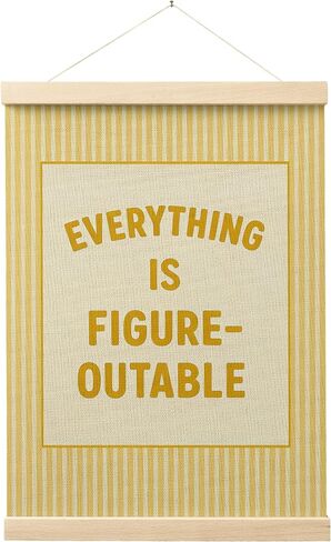 FGFK Everything Is Figureoutable Positive Affirmations Wall Art Poster Hanger Frame, Retro Pink and Green Inspirational Canvas Prints Framed Wall Decor for Office Classroom Home Bedroom, 12x16 Inch in Saudi Arabia