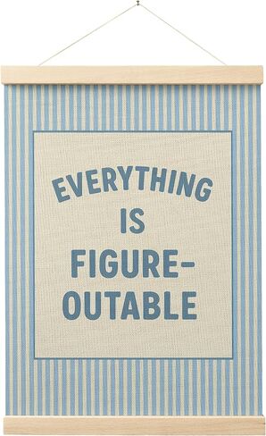 FGFK Everything Is Figureoutable Positive Affirmations Wall Art Poster Hanger Frame, Retro Pink and Green Inspirational Canvas Prints Framed Wall Decor for Office Classroom Home Bedroom, 12x16 Inch in Saudi Arabia