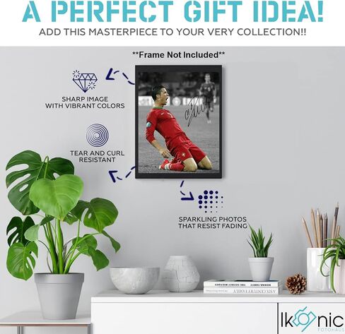 Ikonic Fotohaus Cristiano Ronaldo Signed Photo Autograph Print Wall Art Home Decor in Kuwait