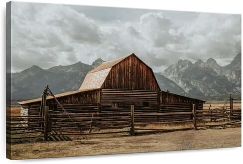 ElephantStock Moulton Barn Canvas - 1 Panel Countryside and Farmhouse Wall Art - Dining Room Wall Art - Modern Farmhouse Wall Decor Photography - 12" X 8" in Saudi Arabia