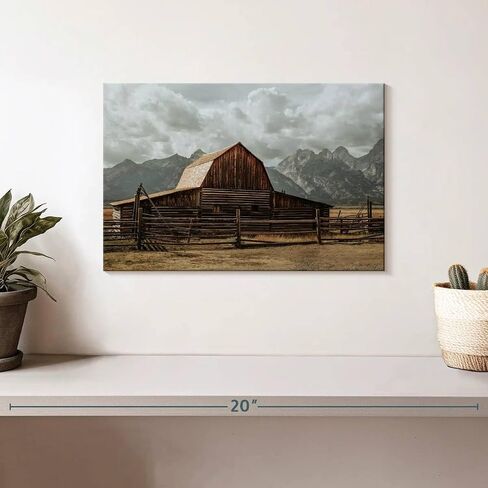 ElephantStock Moulton Barn Canvas - 1 Panel Countryside and Farmhouse Wall Art - Dining Room Wall Art - Modern Farmhouse Wall Decor Photography - 12" X 8" in Saudi Arabia