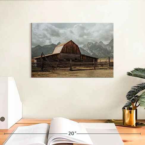 ElephantStock Moulton Barn Canvas - 1 Panel Countryside and Farmhouse Wall Art - Dining Room Wall Art - Modern Farmhouse Wall Decor Photography - 12" X 8" in Saudi Arabia
