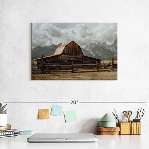 ElephantStock Moulton Barn Canvas - 1 Panel Countryside and Farmhouse Wall Art - Dining Room Wall Art - Modern Farmhouse Wall Decor Photography - 12" X 8" in Saudi Arabia