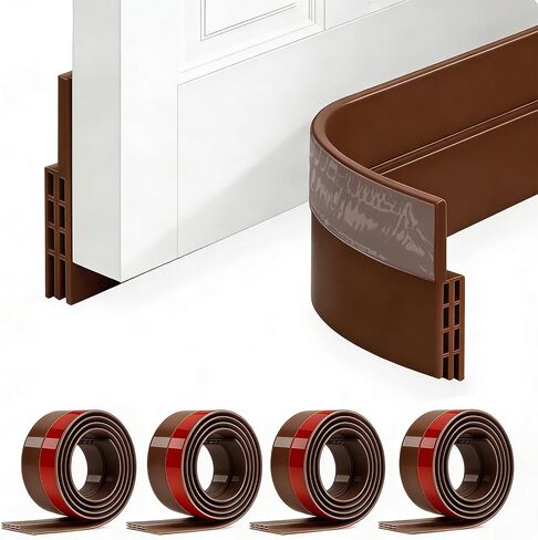 4 Pack Door Draft Stopper, Under Door Sweep for Bottom of Door, Door Gap Filler for Interior & Exterior, Under Door Bottom Seal Weather Stripping Blocker Noise Cold Air (2'' W X 39'' L, White) in Kuwait