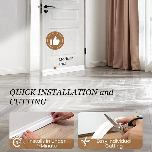4 Pack Door Draft Stopper, Under Door Sweep for Bottom of Door, Door Gap Filler for Interior & Exterior, Under Door Bottom Seal Weather Stripping Blocker Noise Cold Air (2'' W X 39'' L, White) in Kuwait
