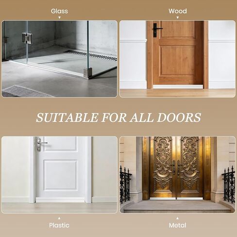 4 Pack Door Draft Stopper, Under Door Sweep for Bottom of Door, Door Gap Filler for Interior & Exterior, Under Door Bottom Seal Weather Stripping Blocker Noise Cold Air (2'' W X 39'' L, White) in Kuwait