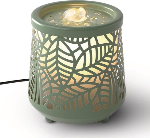 Homedics Indoor Relaxation Fountain with Light & Natural Sound, Tabletop Water Fountain for Home or Office, Small Indoor Water Fountain with Quiet Pump, Soothing Zen Desktop Decor (Green) in Kuwait