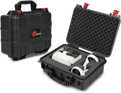 G-PLUS Hard VR Headset Carrying Case w/Foam Block Dividers, Waterproof Protector Storage Box Fit Meta Quest 3S/Quest 3/Quest 2, Travel Portable Case Fit Oculus Quest 3/Quest 2 Orange Color in Saudi Arabia