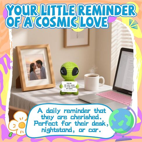 Gifts for Him Her Boyfriend Girlfriend Crochet Alien Valentine's Day Anniversary Birthday Funny Romantic Gift for My Love Men Women Wife Husband Fathers day in Saudi Arabia