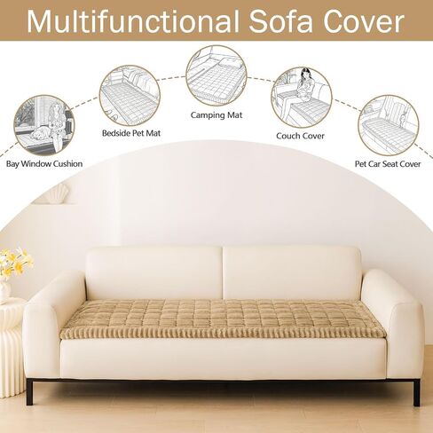hyha Couch Cover for Dogs Washable, Non Slip Thick Flannel Sofa Protector, Pet Friendly Plush Furniture Cover for Sectional Sofa & Loveseat (Dark Green, 27.6" x 47") in Saudi Arabia