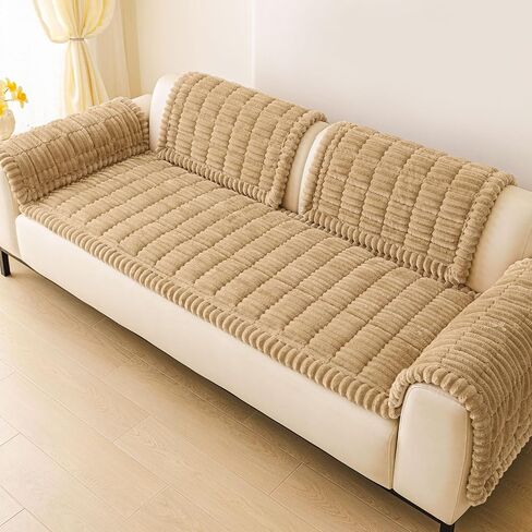hyha Couch Cover for Dogs Washable, Non Slip Thick Flannel Sofa Protector, Pet Friendly Plush Furniture Cover for Sectional Sofa & Loveseat (Dark Green, 27.6" x 47") in Saudi Arabia
