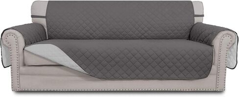 Easy-Going Reversible Couch Cover for 3 Cushion Couch Sofa Cover for Dogs Water Resistant Furniture Protector Cover with Foam Sticks Elastic Straps for Pet Cat (Sofa, Gray/Light Gray) in Kuwait