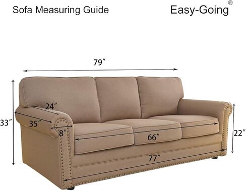 Easy-Going Reversible Couch Cover for 3 Cushion Couch Sofa Cover for Dogs Water Resistant Furniture Protector Cover with Foam Sticks Elastic Straps for Pet Cat (Sofa, Gray/Light Gray) in Kuwait
