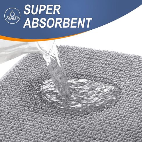 OLANLY Thick Memory Foam Bath Mat Rug 30x20, Extra Soft Absorbent Bathroom Rugs, Quick Dry Bath Mats, Non-Slip, Machine Washable Carpet for Bathroom, Tub and Shower, Home Decor Accessories, Grey in Saudi Arabia