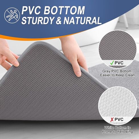 OLANLY Thick Memory Foam Bath Mat Rug 30x20, Extra Soft Absorbent Bathroom Rugs, Quick Dry Bath Mats, Non-Slip, Machine Washable Carpet for Bathroom, Tub and Shower, Home Decor Accessories, Grey in Saudi Arabia
