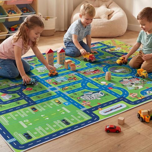 Esup 4'x6' Non-Slip Kids Rugs Perfect for Playrooms, Bedrooms, and Nurseries Educational Playground Mat- Extra Thick Safety Carpet, Indoor Outdoor Use, Easy Clean in Saudi Arabia