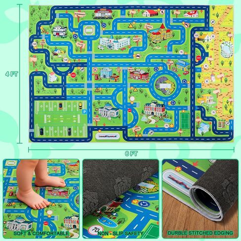Esup 4'x6' Non-Slip Kids Rugs Perfect for Playrooms, Bedrooms, and Nurseries Educational Playground Mat- Extra Thick Safety Carpet, Indoor Outdoor Use, Easy Clean in Saudi Arabia