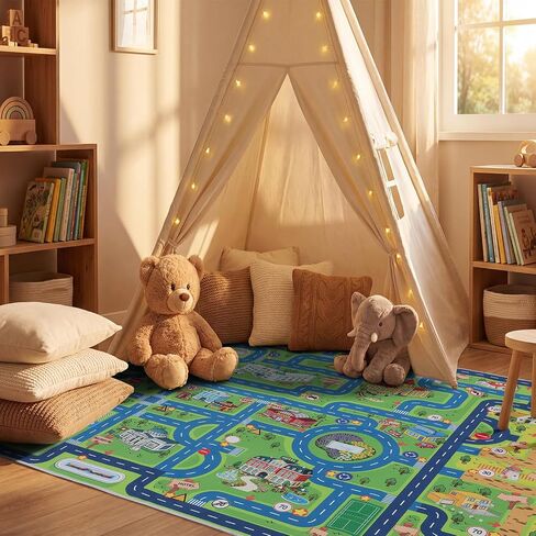 Esup 4'x6' Non-Slip Kids Rugs Perfect for Playrooms, Bedrooms, and Nurseries Educational Playground Mat- Extra Thick Safety Carpet, Indoor Outdoor Use, Easy Clean in Saudi Arabia