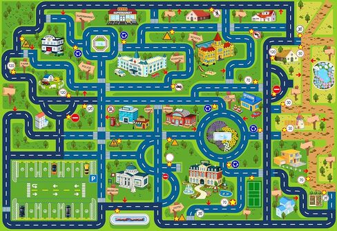 Esup 4'x6' Non-Slip Kids Rugs Perfect for Playrooms, Bedrooms, and Nurseries Educational Playground Mat- Extra Thick Safety Carpet, Indoor Outdoor Use, Easy Clean in Saudi Arabia