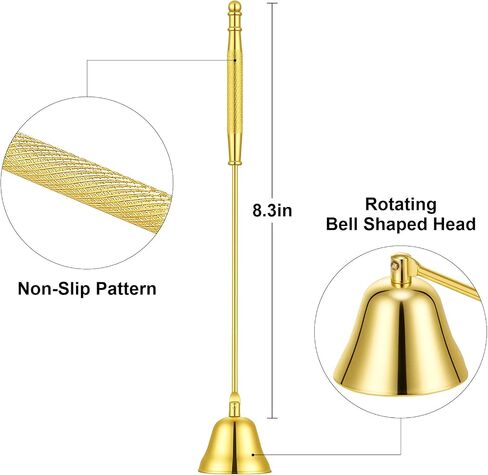 Vaincre Stainless Steel Candle Snuffer - Gold Candle Extinguisher with Long Handle, Decorative Snuffer Accessory for Putting Out Wick Flame Safely in Kuwait