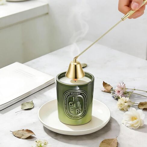 Vaincre Stainless Steel Candle Snuffer - Gold Candle Extinguisher with Long Handle, Decorative Snuffer Accessory for Putting Out Wick Flame Safely in Kuwait