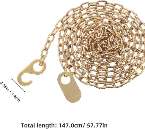 Healifty Grandfather Clock Weight Chain, 57.87 Inch Vintage Mechanical Floor Clock Metal Hanging Chain Accessories for Repair and Replacement Golden in Kuwait