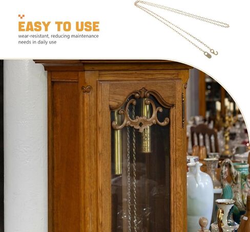 Healifty Grandfather Clock Weight Chain, 57.87 Inch Vintage Mechanical Floor Clock Metal Hanging Chain Accessories for Repair and Replacement Golden in Kuwait