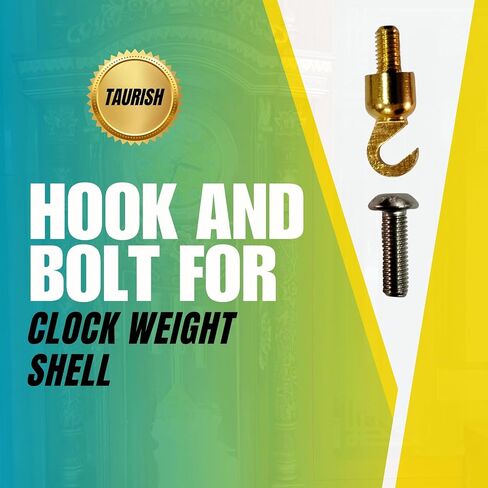 Clock Weight Shell Hook Set of 3 Brass Hook with Stainless Steel 5 mm Threaded Stud 3/4 Inch Length Compatible with Howard Miller Grandfather Clock Repair in Kuwait