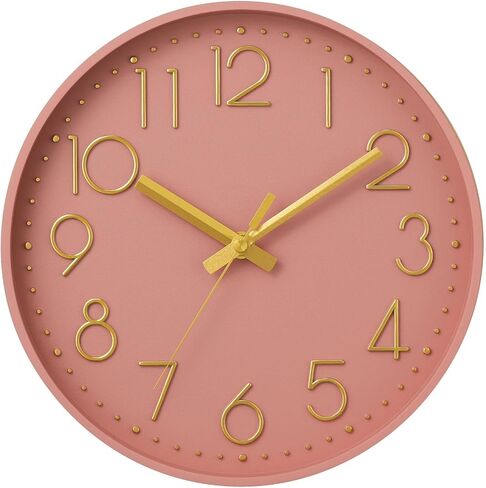 DAXSMY Wall Clock - 8 Inch Silent Non-Ticking Modern 3D Wall Clocks Battery Operated - Decorative Clock for Kitchen, Home Office, Bathroom, Bedroom(Rose Gold) in Saudi Arabia