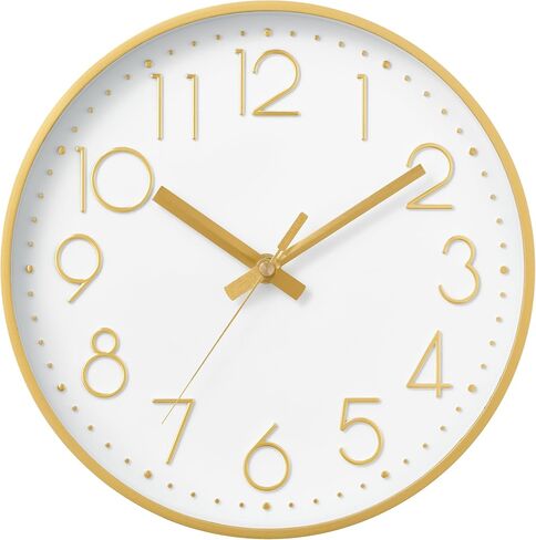 DAXSMY Wall Clock - 8 Inch Silent Non-Ticking Modern 3D Wall Clocks Battery Operated - Decorative Clock for Kitchen, Home Office, Bathroom, Bedroom(Rose Gold) in Saudi Arabia