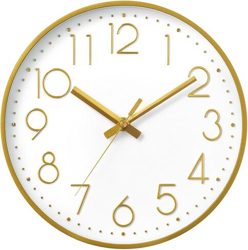 DAXSMY Wall Clock - 8 Inch Silent Non-Ticking Modern 3D Wall Clocks Battery Operated - Decorative Clock for Kitchen, Home Office, Bathroom, Bedroom(Rose Gold) in Saudi Arabia