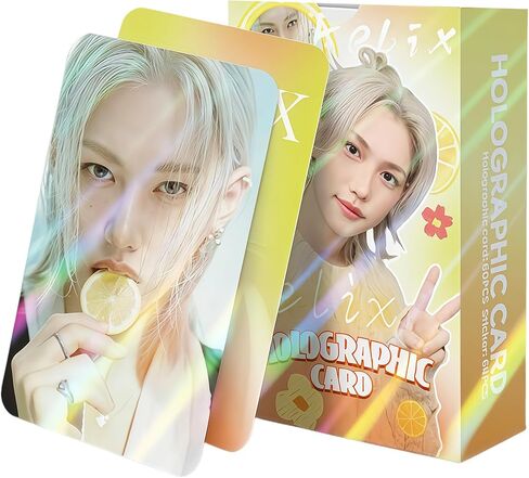 PYAJUU Stray Kids Photocards 124 PCS SKZ DO IT Album Photo Cards with 64 PCS Stickers KPOP Gift Lomo Merch for SKZ Boys and Girls Straykids Laser Greeting Cards 2026 (FELIX(YELLOW)) in Kuwait