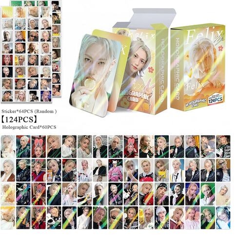 PYAJUU Stray Kids Photocards 124 PCS SKZ DO IT Album Photo Cards with 64 PCS Stickers KPOP Gift Lomo Merch for SKZ Boys and Girls Straykids Laser Greeting Cards 2026 (FELIX(YELLOW)) in Kuwait