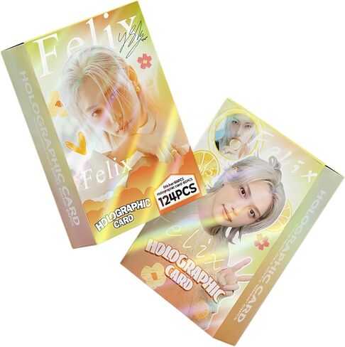 PYAJUU Stray Kids Photocards 124 PCS SKZ DO IT Album Photo Cards with 64 PCS Stickers KPOP Gift Lomo Merch for SKZ Boys and Girls Straykids Laser Greeting Cards 2026 (FELIX(YELLOW)) in Kuwait