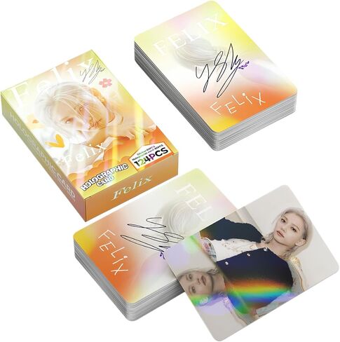 PYAJUU Stray Kids Photocards 124 PCS SKZ DO IT Album Photo Cards with 64 PCS Stickers KPOP Gift Lomo Merch for SKZ Boys and Girls Straykids Laser Greeting Cards 2026 (FELIX(YELLOW)) in Kuwait