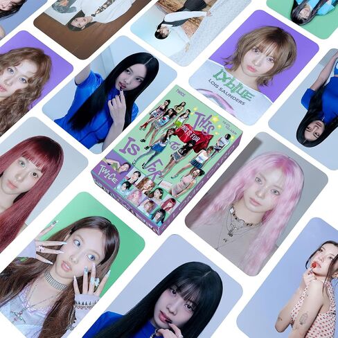KPOPBTS TWICE THIS IS FOR Album Gift Box Merch 55 PCS Photocards Lanyard Tape Sticker, KPOP Gift Merch for Once Fans in Kuwait