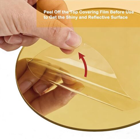 12 Pcs 10 Inch Mirror Centerpieces for Tables Candle Plates Wall Wedding Table Baby Shower Party, Thickness 1.5 mm (Gold) in Saudi Arabia