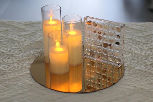 12 Pcs 10 Inch Mirror Centerpieces for Tables Candle Plates Wall Wedding Table Baby Shower Party, Thickness 1.5 mm (Gold) in Saudi Arabia