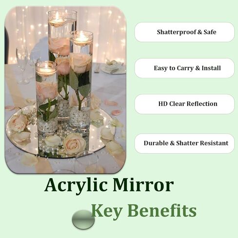 Set of 24 Round Mirrors for Centerpieces, 12 Inch Gold Acrylic Mirrors Candle Plate Circle Mirror Trays for Wedding Party Home Table Centerpieces Event Decor in Saudi Arabia