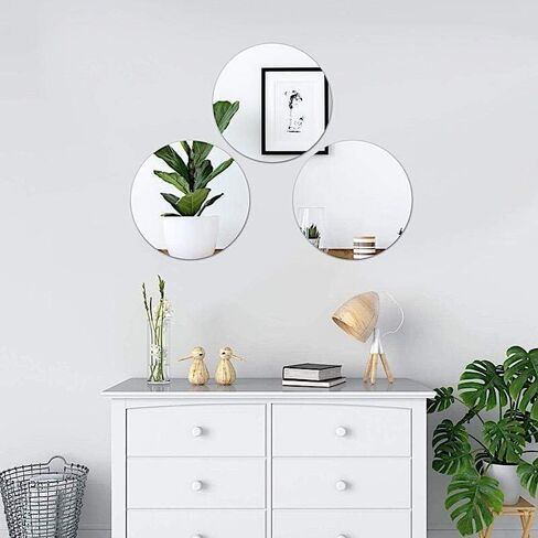 12 pcs 16-Inch Round Glass Mirrors for Centerpieces Table Decorations | 16" Circle Shape XL Clear Candle Plates for Wedding Birthday Party Wholesale Bulk Supplies in Saudi Arabia
