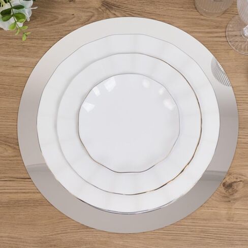 12 pcs 16-Inch Round Glass Mirrors for Centerpieces Table Decorations | 16" Circle Shape XL Clear Candle Plates for Wedding Birthday Party Wholesale Bulk Supplies in Saudi Arabia