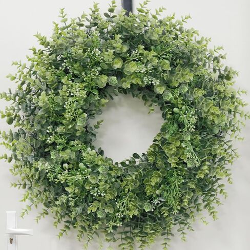26'' Large Boxwood Wreath for Front Door Window Porch Artificial Boxwoods Greenery Leaves Outdoor Indoor Wreath for Home Door Farmhouse Wall Decor Spring Summer All Seasons Green in Saudi Arabia