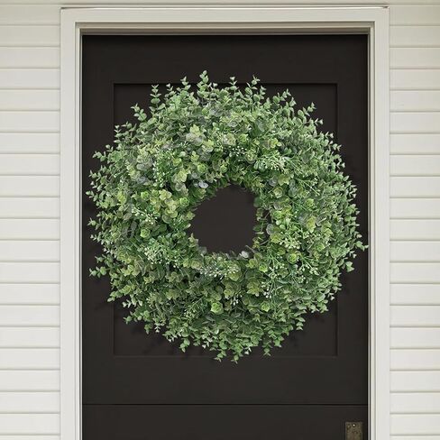 26'' Large Boxwood Wreath for Front Door Window Porch Artificial Boxwoods Greenery Leaves Outdoor Indoor Wreath for Home Door Farmhouse Wall Decor Spring Summer All Seasons Green in Saudi Arabia
