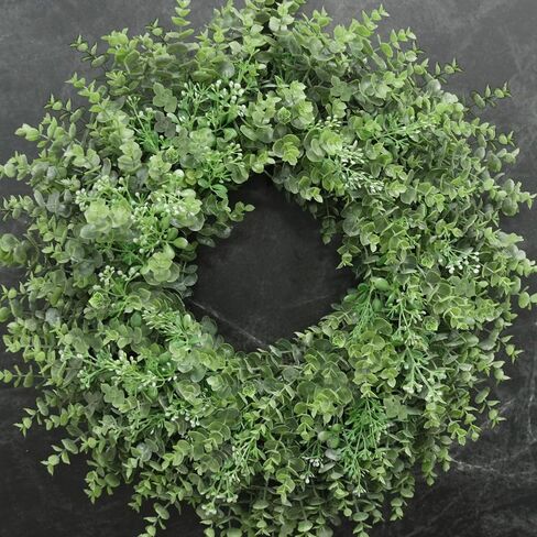 26'' Large Boxwood Wreath for Front Door Window Porch Artificial Boxwoods Greenery Leaves Outdoor Indoor Wreath for Home Door Farmhouse Wall Decor Spring Summer All Seasons Green in Saudi Arabia