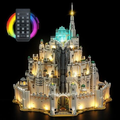 LocoLee Light kit Compatible with Lego Minas Tirith 11377- Not Actual Model Only Lights, LED Lighting Accessories for LEGO White City Middle Earth Castle for Display Collectors (Standard Version) in Kuwait